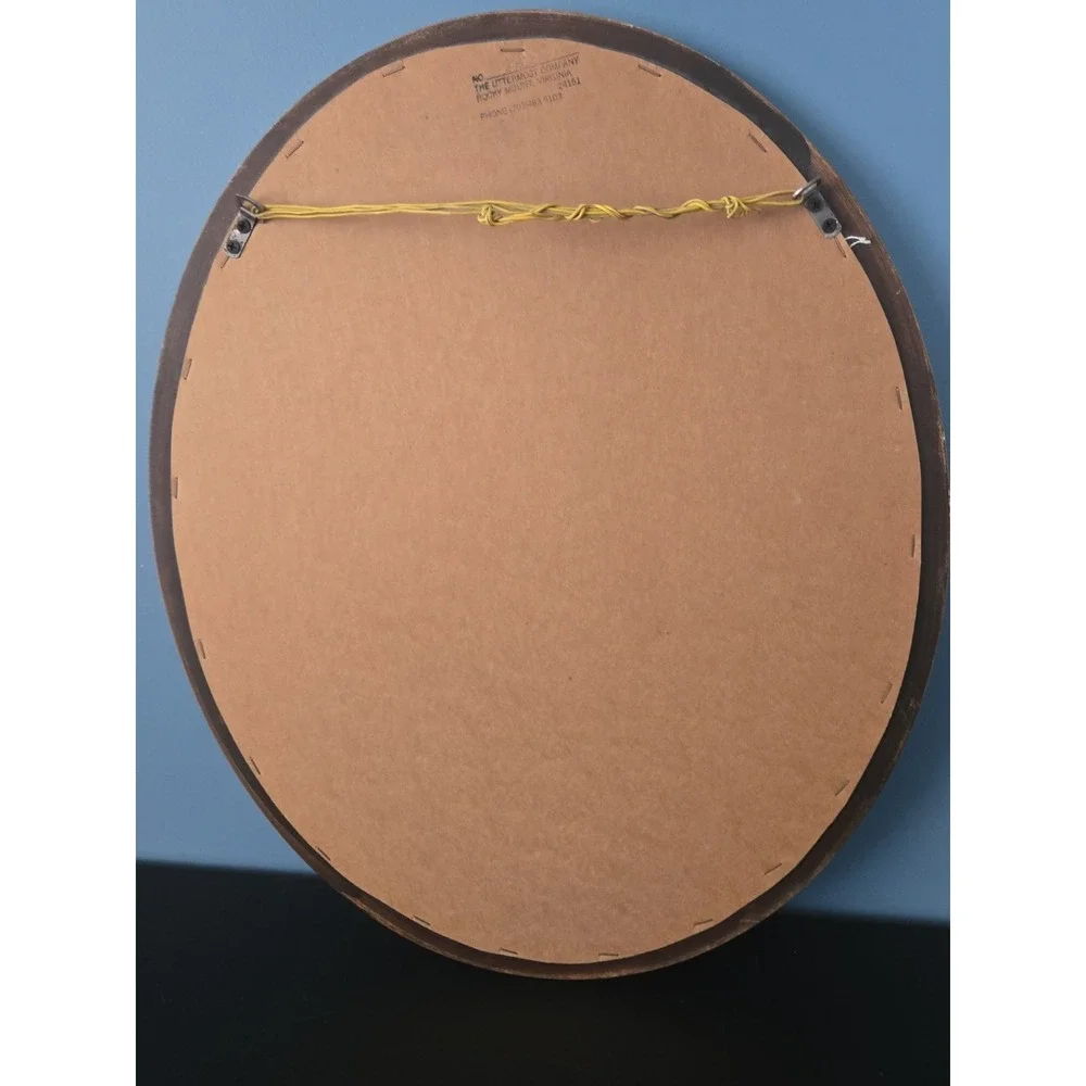 Uttermost Mirror Company Gold Narrow Oval Ornate Framed Wall Mirror Vintage